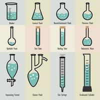 Laboratory glassware vector illustration design.