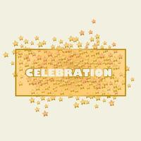 Cute gold star header. Laconic frame with stars vector