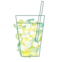 mojito cocktail glass vector illustration of