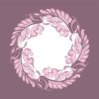 Pastel color decorative natural wreath Art Nouveau style. vector