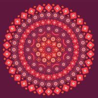 Red tribal round mandala background vector