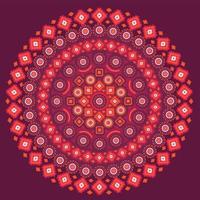 fondo de mandala redondo tribal rojo vector