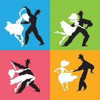 couple dancing latin dance vector illustration