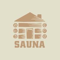 icono de ilustración de vector de casa de sauna de madera