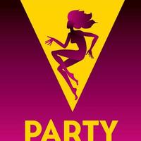 disco party woman silhouette vector clip-art for poster design