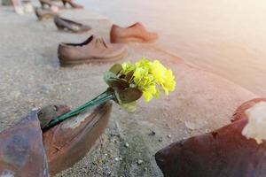 Shoes on Danube bank, memorial photo