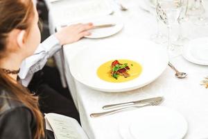 Pumpkin Soup With Vegetable Chips photo