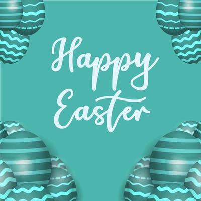 banner post realistic vector egg easter day greeting card