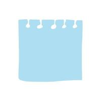 note sheet. notepad torn page. illustration hand drawn in doodle style. minimalism, cartoon. icon, template vector