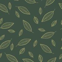 leaves seamless pattern. vector illustration hand drawn in doodle style. scandinavian, minimalism. wallpaper, background, textiles, wrapping paper