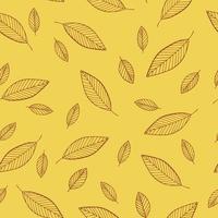 leaves seamless pattern. vector illustration hand drawn in doodle style. scandinavian, minimalism. wallpaper, background, textiles, wrapping paper