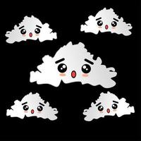 a cute cloud character vector on a black background