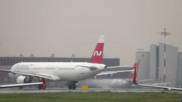 Planes line up for departure video