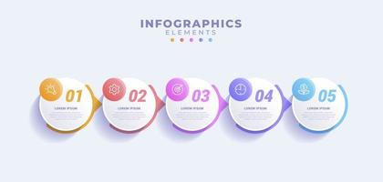 Business infographic template with five options or process vector