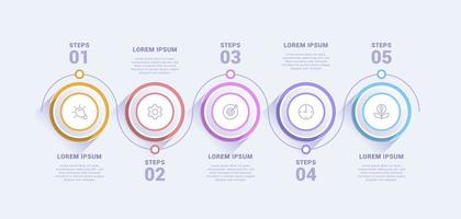 Business infographic template with five options or process vector