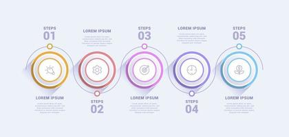 Business infographic template with five options or process vector