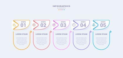 Business infographic template with five steps vector