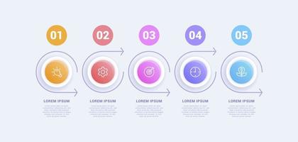 Business infographic template with five options or process vector