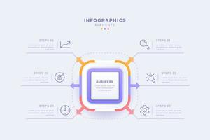 plantilla de infografía empresarial con diseño de seis pasos vector