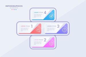 plantilla de infografía con diseño creativo de concepto de cuatro pasos vector