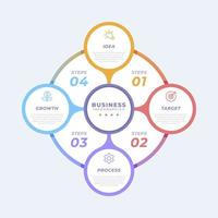 Gradient circular diagram infographic template vector