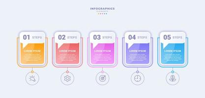 Business infographic template with five steps vector