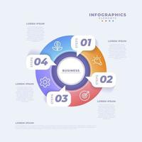 plantilla de infografía de diagrama circular degradado vector