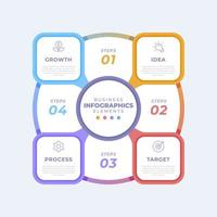 Gradient circular diagram infographic template vector