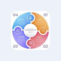 Realistic circular diagram infographic template vector