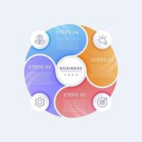 plantilla de infografía de diagrama circular degradado vector