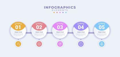 Business infographic template with five options or process vector