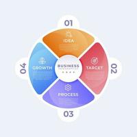 plantilla de infografía de diagrama circular degradado vector