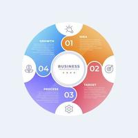 Realistic circular diagram infographic template vector