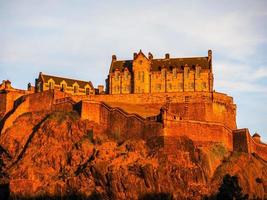 HDR Edinburgh castle at sunset photo