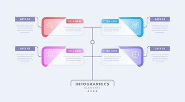 plantilla de infografía empresarial con cuatro opciones vector