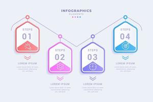 Modern infographic template with four steps or option creative concept design vector