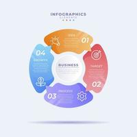 plantilla de infografía de diagrama circular degradado vector