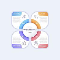 Realistic circular diagram infographic template vector