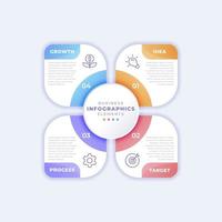 plantilla infográfica de diagrama circular realista vector