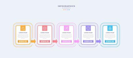 plantilla de infografía empresarial con cinco pasos vector