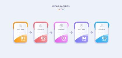 Business infographic template with five steps vector