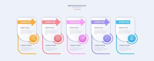 Business infographic template with five steps vector