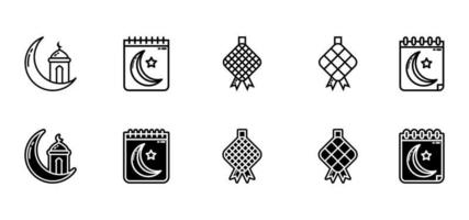 colección de iconos con tema de ramadán. vectorial editable vector