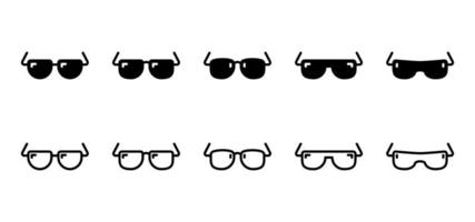 Glasses icon collection isolated on white background. Simple and clean. Vector editable