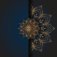 Luxury ornamental mandala design background in gold color Free Vector