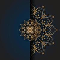 Luxury ornamental mandala design background in gold color Free Vector