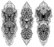 Tattoo art butterfly sketch black and white