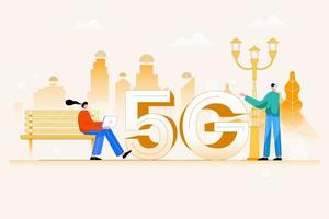 5G Network Wireless Systems - Vector Illustration
