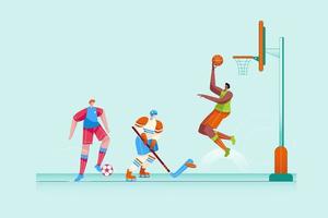deportes principales mixtos - ilustración vectorial