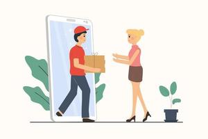 Food delivery service smartphone application - Vector Illustration